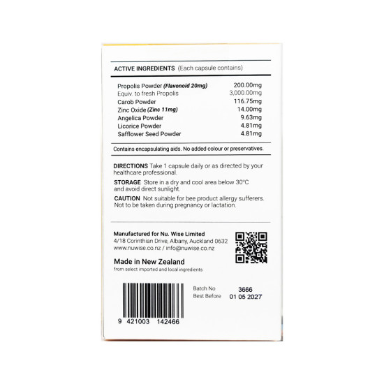 NU.IMMUNEX PROPOLIS 120CAPS (One-A-Day)