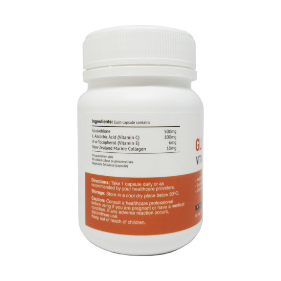 Glutathione Vitamin C&E 60 Vege Capsules