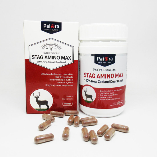 STAG AMINO MAX 100% New Zealand Deer Blood 180 Capsules